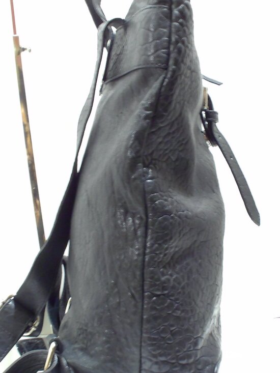 Maxon, Black Leather, soft Slouchy, made in Italy Backpack with Silver Hardware main image 6